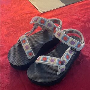 Teva Women's Sandals with Multicolor Crochet Straps